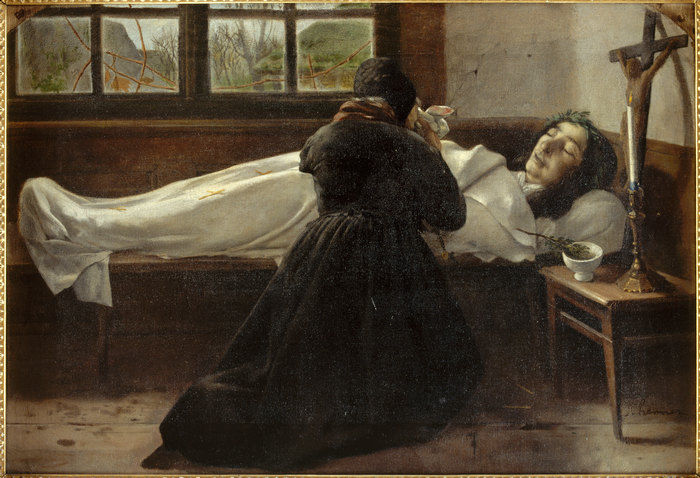 The artist’s mother praying before the body of her daughter Madeleine